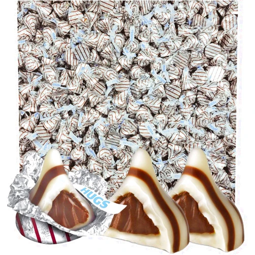 Sweetsome Hersheys Hugs Milk Chocolate Hugged by White Creme - Individually Foil Wrapped, Bulk Chocolate Candy - 2 Pound (Pack of 1)