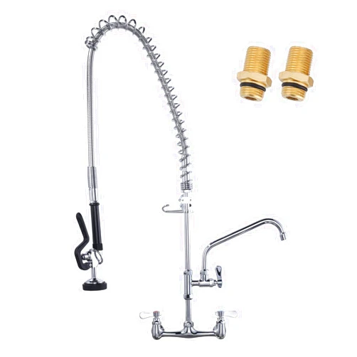IVIGA Commercial Kitchen Faucet Wall Mount with Pre-Rinse Sprayer 36