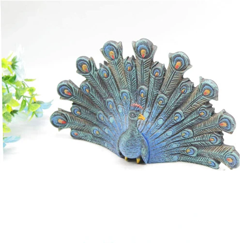 SDFUI Sculpture Artcast Iron Peacock Animal Door Stop Home Retro Windproof Punch-Free Door Stop Door Stopper Office Decoration Technology