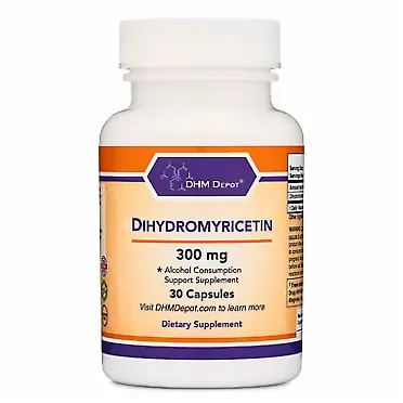 DHM Depot Dihydromyricetin Dihydromyricetin (DHM) (Hovenia Dulcis Extract) Alcohol Consumption Support Supplement (Naturally Obtained from The Oriental Raisin Tree) 30 Capsules 300mg 30 Count (Pack of 1)
