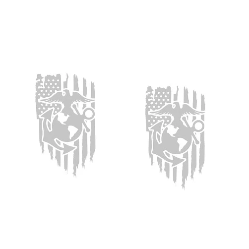 Home Grown Claremore 2 Pack - United States Marine Corps - Semper Fi - The Few. The Proud. |Decal| 3.1 Inches Wide by 5.5 HOM2045A.090 Silver Grey Metallic