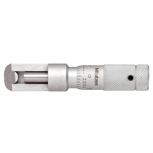 Mitutoyo 147-201 Can Seam Micrometer, Ratchet Stop, 0-0.5