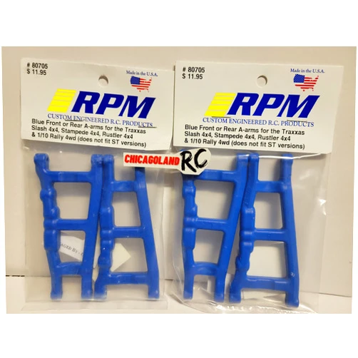 Generic 2 Pack RPM 80705 Front Rear Blue A-Arms Includes CHICAGOLAND RC Sticker Fits T R A X X A S 4x4 Slash RUSTLER 4X4 Stampede HOSS