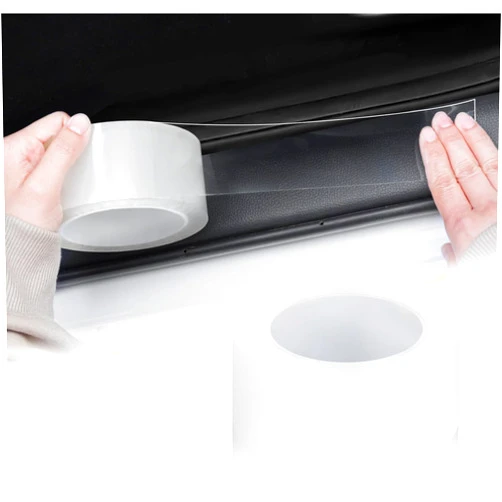 Einesin Car Universal Door Sill Transparent Anti-Collision Protection Strip, Car Door Edge Trim Protection Film, TrunkAnti-Trampling Plate Protection Stickers, Fits for Most Car (2In x 33Ft,1 Roll)