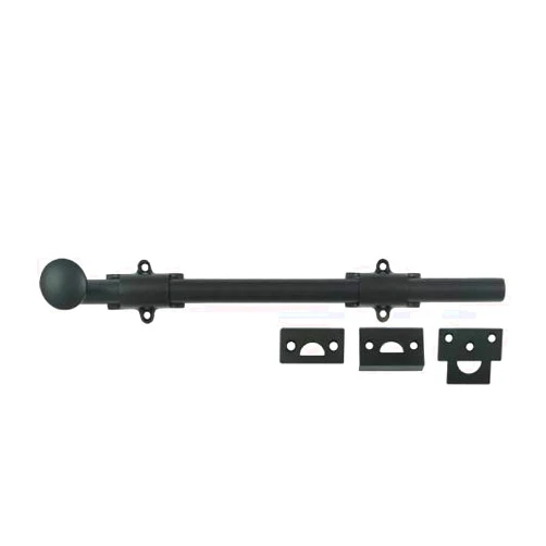 212 Main 12 in. Heavy Duty Surface Bolt, Black - Solid