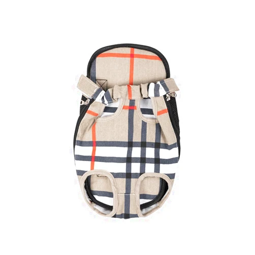 Leconpet Pet Carrier Backpack, Legs Out Adjustable Pet Front Cat Dog Carrier Backpack, Easy-Fit Dog Travel Backpack Carrier for Hiking Camping for Small Medium Puppies Cats (S, Plaid Stripes)
