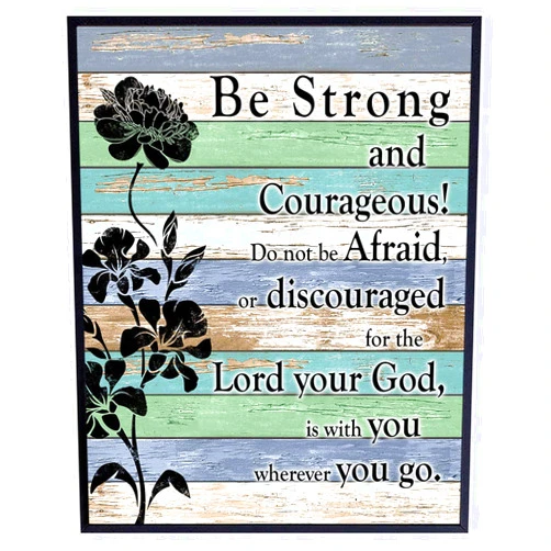 YELLOWBIRD ART & DESIGN Joshua 1 9 Picture Print - Be Strong and Courageous Wall Art - Bible Verse Wall Art - Religious Gifts for Women - Catholic Christian Decor - Holy Scriptures - Church Decorations - God Artwork