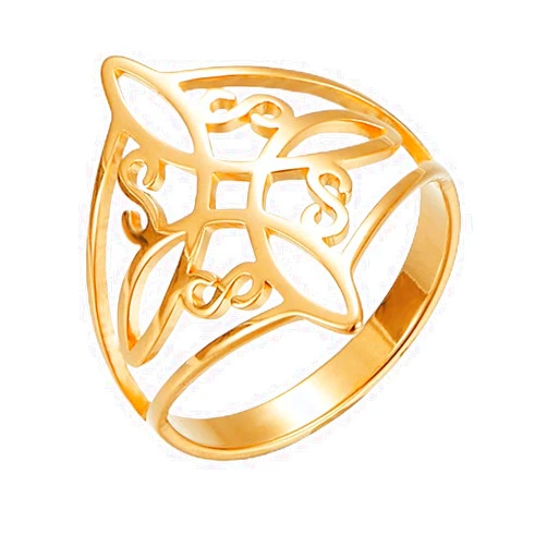 YILUOCD Witches Knot Ring for Women Stainless Steel Geometric Style Witchcraft Celtic Amulet Ring Celtic Knot Ring Vintage Jewelry For Women (Gold,10)