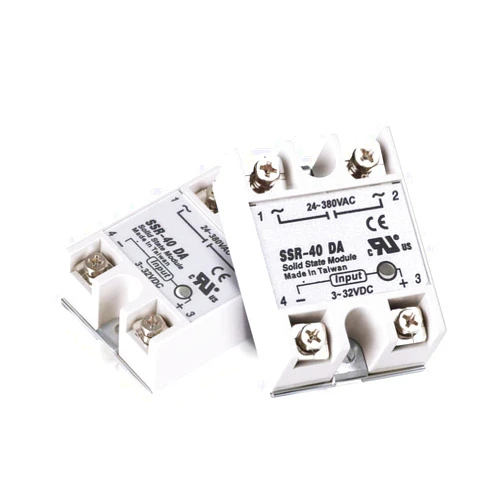 HiLetgo 2pcs SSR-40DA Solid State Relay Single Phase Semi-Conductor Relay Input 3-32V DC Output 24-380V AC