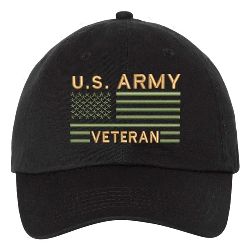 Army Universe US Army Veteran USA Flag Embroidered Dad Hat Unstructured USA Army Military Vet Adjustable Baseball Cap