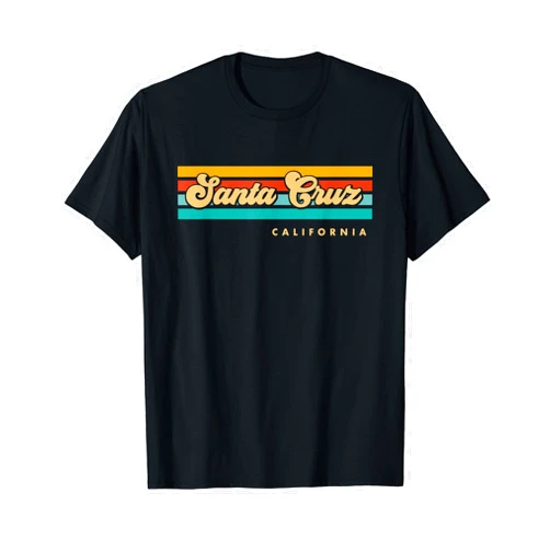 Vintage Souvenir Santa Cruz, CA Tourist Vintage Sunset Stripes Santa Cruz, California T-Shirt