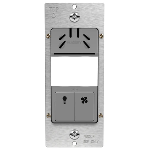 TOPGREENER Humidity Sensor Switch, Dual Tech Humidity PIR Motion Sensor Switch for Separate Fan and Light Control, 500W, 3A, Neutral Required, TDHOS5, Gray