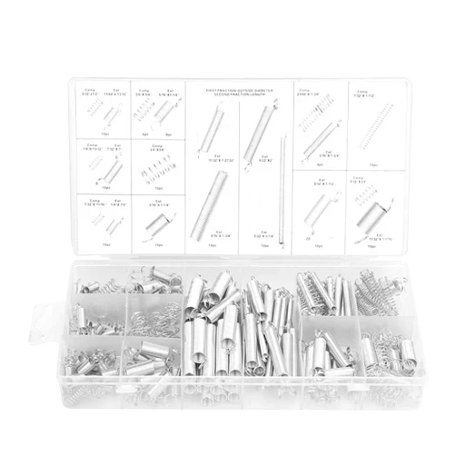 ODJTTIG 200pcs Set 20 Sizes Extension Tension Compression Spring Assortment Metal Springs Kit with Box
