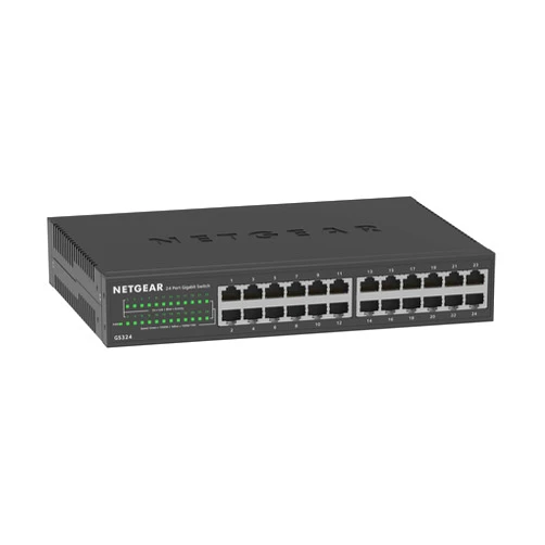 NETGEAR 24-Port Gigabit Ethernet Unmanaged Switch (GS324) - Desktop, Wall, or Rackmount, Silent Operation