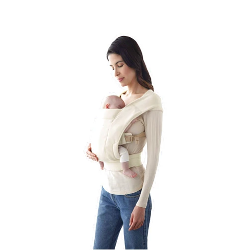 Ergobaby Embrace Cozy Newborn Essentials Baby Carrier Wrap (7-25 Pounds), Ponte Knit, Cream