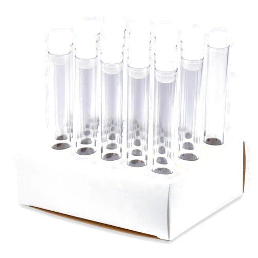 Karter Scientific 16x125mm PS Plastic Test Tubes, Flange Caps, Cardboard Rack, Karter Scientific 57A9 (Pack of 25)