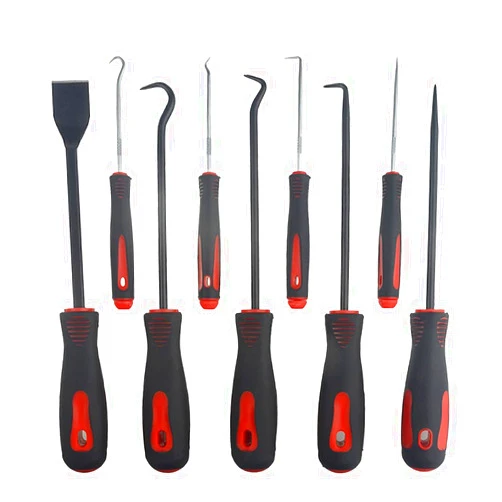 WMYCONGCONG 9 PCS Heavy Duty Pick and Hook Set Scraper Gasket Pick-Up Tool Hose Removal Puller for Automotive and Electronic Tool, Yellow or Red, Random Color