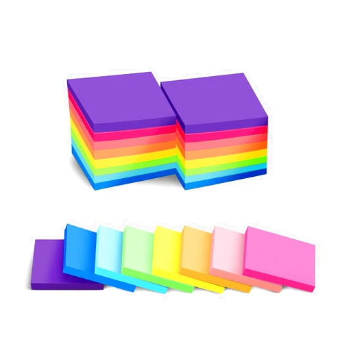 Kozerite (24 Pack)3x3 Sticky Notes Bright Stickies Colorful Super Sticking Power Memo Pads, 8 Colors, Strong Adhesive