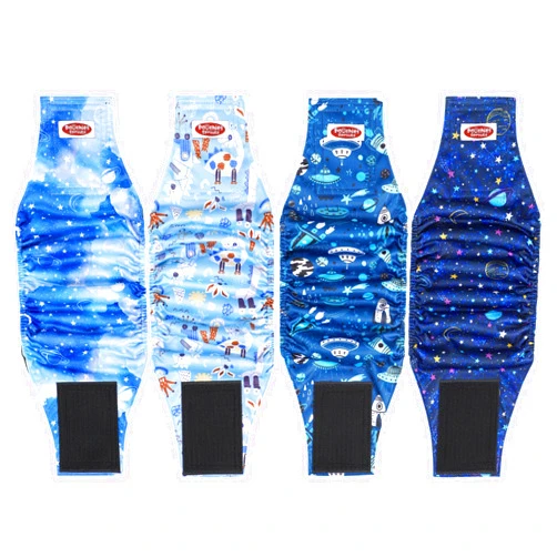 Poochies Sprouts Washable Dog Diapers Male (Pack of 4), Dog Belly Band Male, Male Dog Belly Wrap, Male Dog Diapers Reusable, Medium