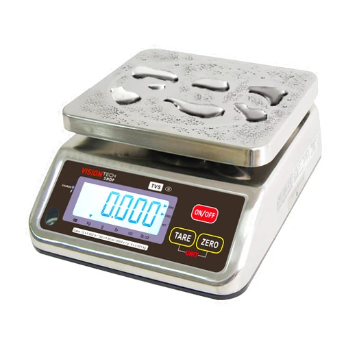 VisionTechShop TVS Portion control Stainless steel Washdown Scale, Lb/Oz/Kg/g Switchable, Low Profile Design, 12lb Capacity, 0.002lb Readability, Single Display, NTEP Legal for Trade Coc #19-058