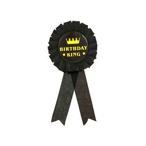 GFLPO Birthday King Award Ribbon,Blue Satin Fabric Birthday Men Tinplate Badge Pin,Happy Birthday Boy Party Button Pins,Happy Birthday Party Accessory Brooch Pins