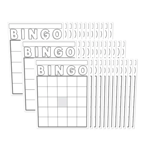 Hygloss Products Blank Bingo Cards, White, 36 Per Pack,HYG87130
