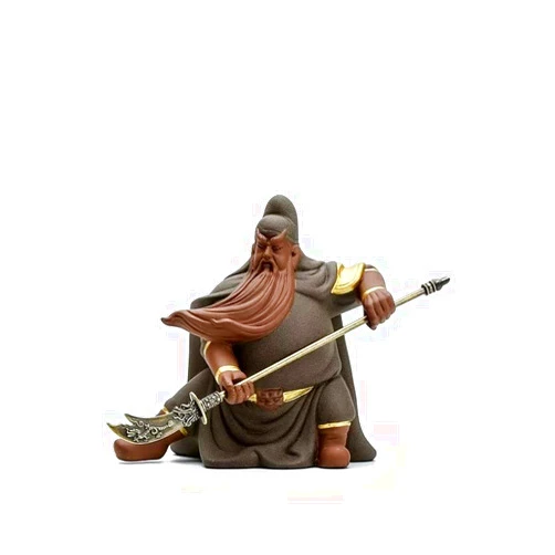 MOBEDICN Ceramic Guan Yu Statue Tabletop Decor/God of War Guan Gong Statu/God of Wealth Guan Yun Chang Statue Feng Shui Decor Home Office Decoration