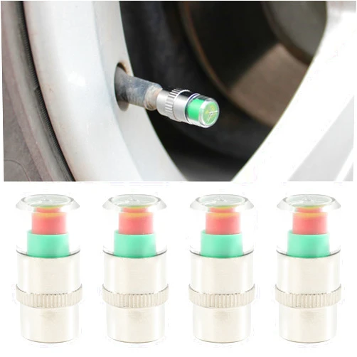 UBOG 4PCS Tire Valve Caps,Tire Pressure Caps,Tire Valve Stem Caps,Tire Caps with Pressure Gauge,Car Accessories Tire Pressure Sensor Valve Stem,Tire Stem Caps with Wrench&Nuts for Car Truck SUV
