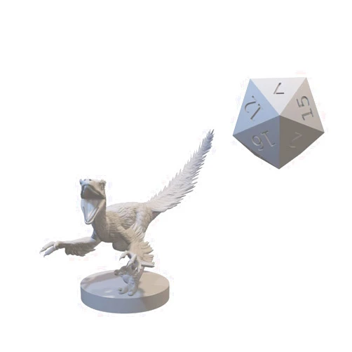 Handmade Dinosaur Miniatures for DND Pathfinder RPG Unpainted Resin 28mm-32mm 3D Printed (Velociraptor - 3/4