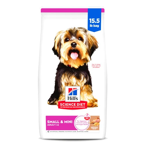 Hill's Science Diet Small & Mini, Adult 1-6, Small & Mini Breeds Premium Nutrition, Dry Dog Food, Lamb & Brown Rice, 15.5 lb Bag