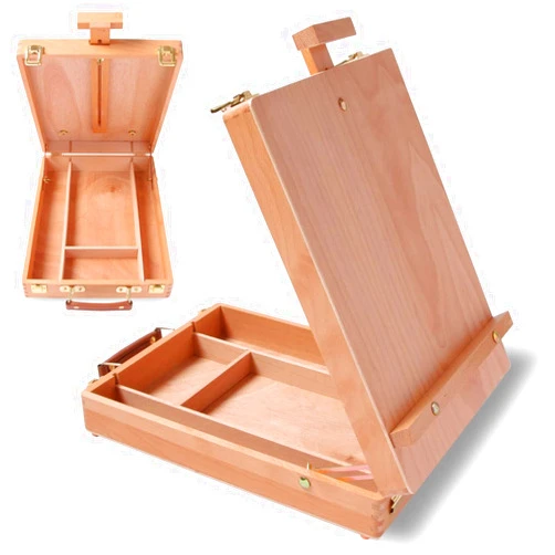 Feidak Wooden Table Box Easel - Artist Easel and Wood Table Sketching Box, Portable Desktop Storage Table for Adults Easels to Enjoy Hours of Drawing and Painting