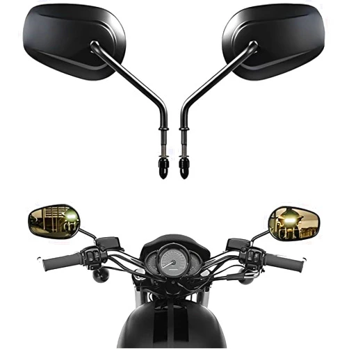 VPZMT Black 8mm Teardrop Rearview Mirrors Compatible with Harley Davidson Road King CVO Road Street Tri Glide Freewheeler Street XG500 XG750 Sportster XL883 1200 Softail Street Bob (Black)