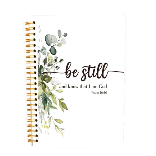 OXW Christian Bible Verse Notebook - Scripture Journal Prayer Notebook for Note Taking Church Work, Be Still and Know That I Am God, Hardcover Spiral Notebook 5.5 x 8.3