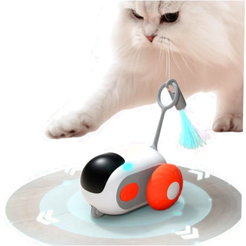 PRETTYPET Remote Control Toy Car, USB Charging, Gravity Powered, Teasing Toy for Cats and Dogs