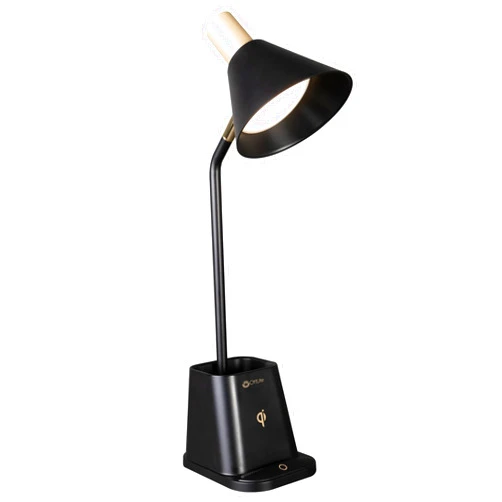 OttLite Merge LED Desk Lamp with Wireless Charging - ClearSun LED Technology, 3 Brightness Settings & Color Temperature Modes with Touch Activated Controls - Includes Storage Area for Desk Supplies