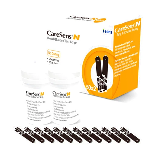 CareSens N Blood Glucose Test Strips (100 ct) - Only for CareSens N Family Meter Kits…