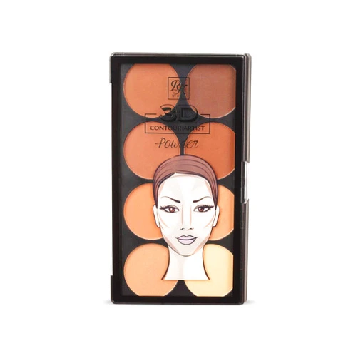 Ruby Kisses Flawless Finish with 3D Contour Powder Makeup Palette - Multiple Contouring Options, Easy Blending, Long-lasting formula, Sculpt &Highlighting, Professional finish (Medium Dark)