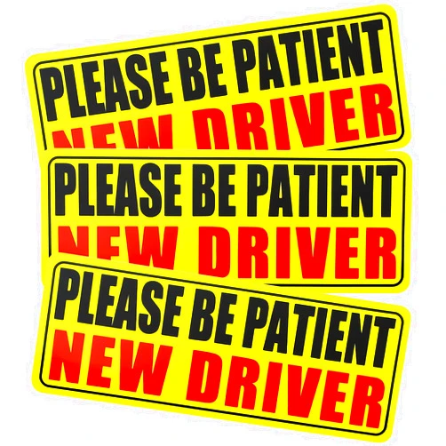 Ongfuwu 3PCS Student Driver Magnet for Car, Please Be Patient Student Driver Magnetic Decal, Reflective New Drivers Sticker Safety Warning Sign, Reusable Movable for Most Vehicles (New)