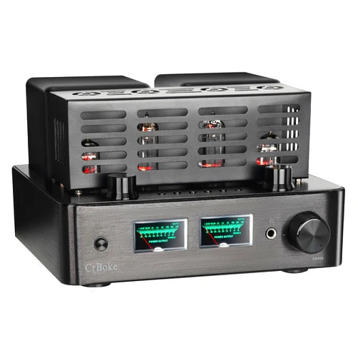 CrBoke Tube Amplifier, Tube Amplifier Home Audio, Stereo Vacuum Tube Amplifier, with Bluetooth 5.0, Treble Bass Control, Subwoofer Output, Headphone Output, with Record Player Phono Preamp and USB DAC