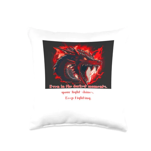 DragonX Design Even in The Darkest Moments, Your Light Shines Keep Fighting Throw Pillow, 16x16, Multicolor