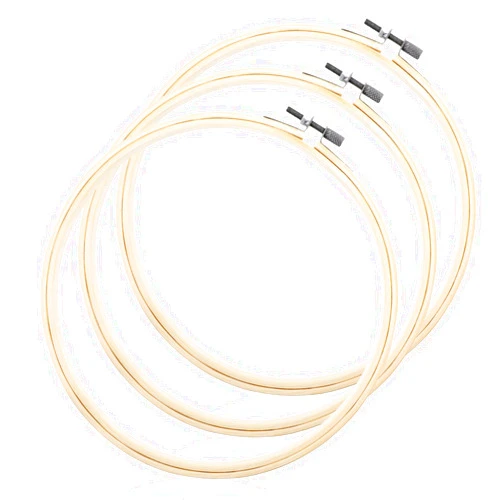 Tucnoeu 3pcs 8 Inch Circle Wood Embroidery Hoop Cross Embroidery Hoop Stitch Hoop Set for Embroidery and Cross Stitch Art Craft Sewing, Christmas Decoration