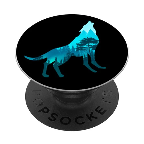Pack Of Wolves Predator Animal Wolf Moonlight Wildlife Pack Animal Forest Predator Howling Wolf PopSockets Swappable PopGrip
