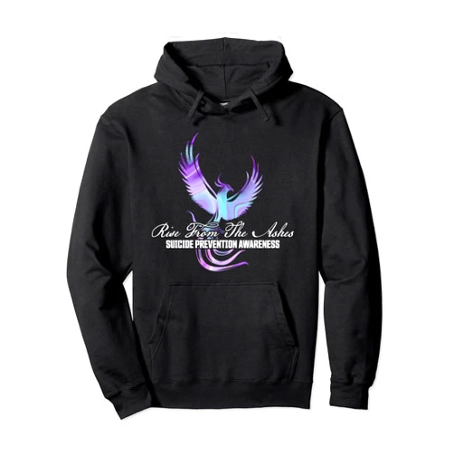 Suicide Prevention Awareness - DressedForDuty Rise From Phoenix The Ashes Suicide Prevention Awareness Pullover Hoodie