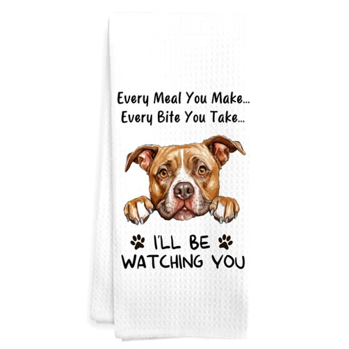 XNXLDYLH Funny Pitbull Pit Bull Dog Kitchen Towels Accessories Decor, Pitbull Pit Bull Dog Mom Gifts for Pitbulls Lovers Women Men Owner, Every Meal You Make Dish Hand Tea Towels for Kitchen,16x24Inch