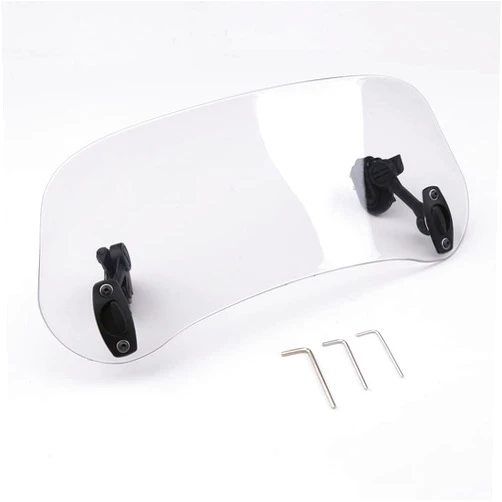 WEHOX Motorcycle Windshield Extension - Universal Moto Adjustable Clip-on Windscreen Extender (Transparent, Mini)
