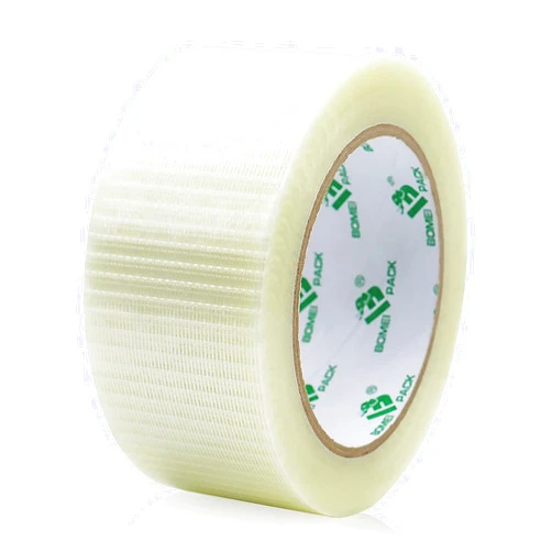 BOMEI PACK Transparent Bi-Directional Filament Strapping Tape, 6.7 Mil x 2 Inch x 30yds, Fiberglass Reinforced Tape