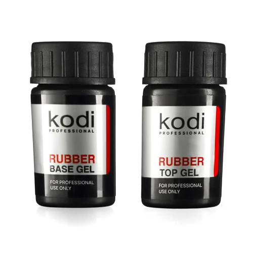 KODI Professional Rubber Top & Base Gel Set By Kodi | 14ml 0.49 oz | Soak Off, Polish Fingernails Coat Kit | For Long Lasting Nails Layer | Easy To Use, Non-Toxic & Scentless | Cure Under LED Or UV Lamp