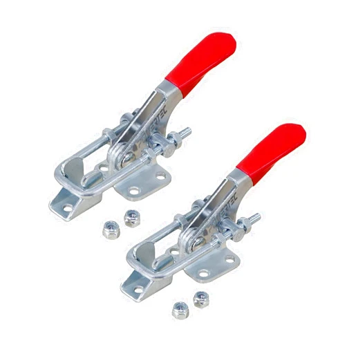 POWERTEC Toggle Clamp, 400 lbs Holding Capacity, 323 Adjustable U Bolt Latch w/Antislip Hand Grip for Woodworking Jigs & Fixtures, Tire Carrier, Tool Box, Cabinet (20310-P2), 2 count, Pack of 1