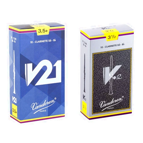 Vandoren CR8035+ Bb Clarinet V21 Reeds Strength 3.5+; Box of 10, Black and Vandoren CR1935 Bb Clarinet V.12 Reeds Strength 3.5; Box of 10