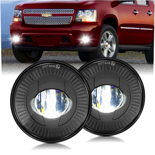 Haitzu LED Fog Light Replacement, Fog Lights Compatible with Chevy Tahoe/Suburban 07-14, Silverado 15-17, GMC Sierra 14-16, Yukon 07-14, Avalanche 07-13, Camaro 10-13, Acadia 07-12